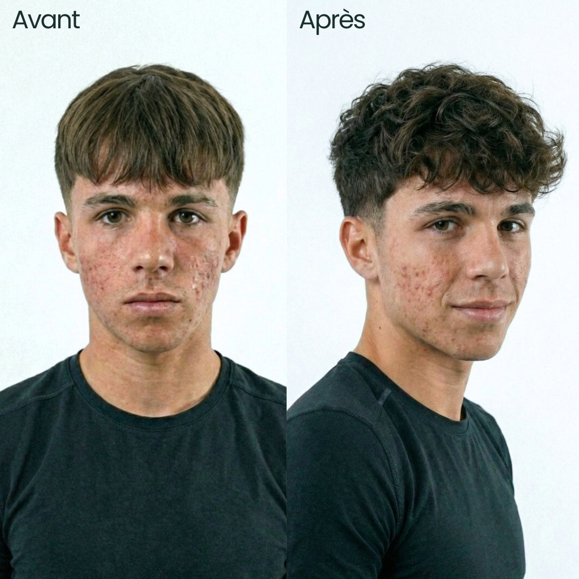 Avant/Après de la poudre coiffante Barbary 