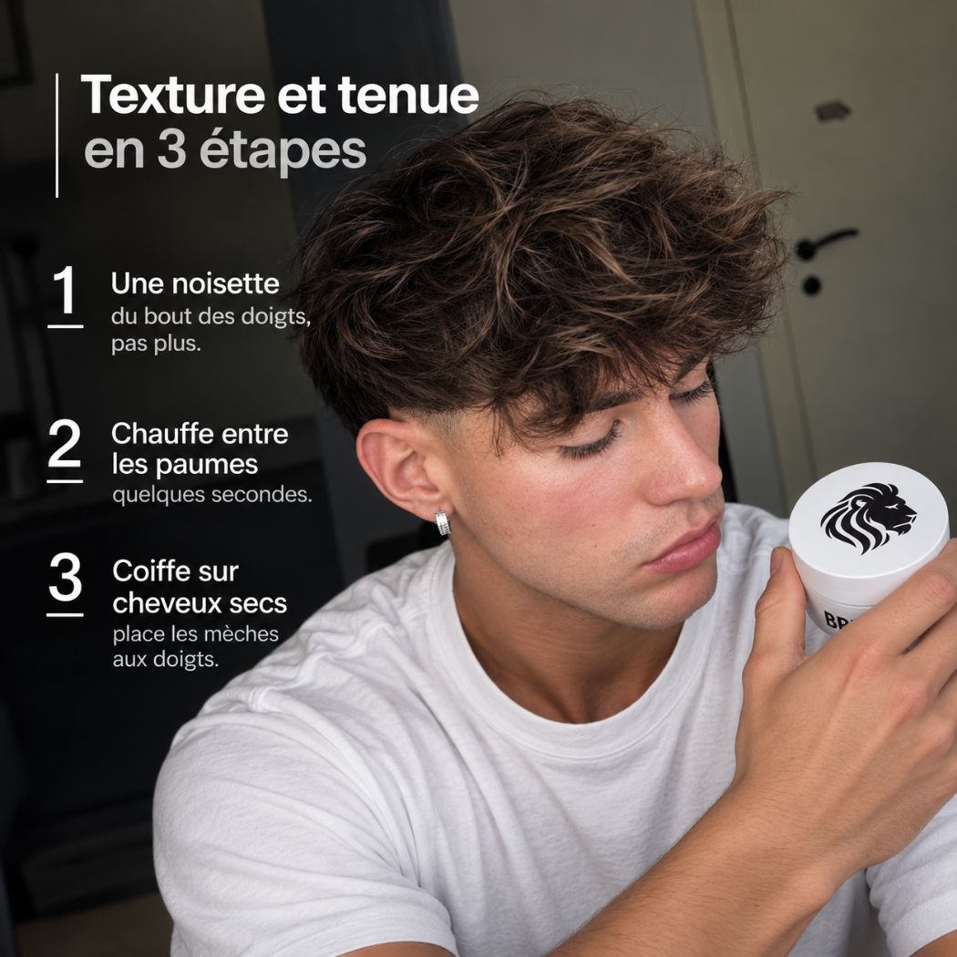 Étape coiffage cire mate barbary