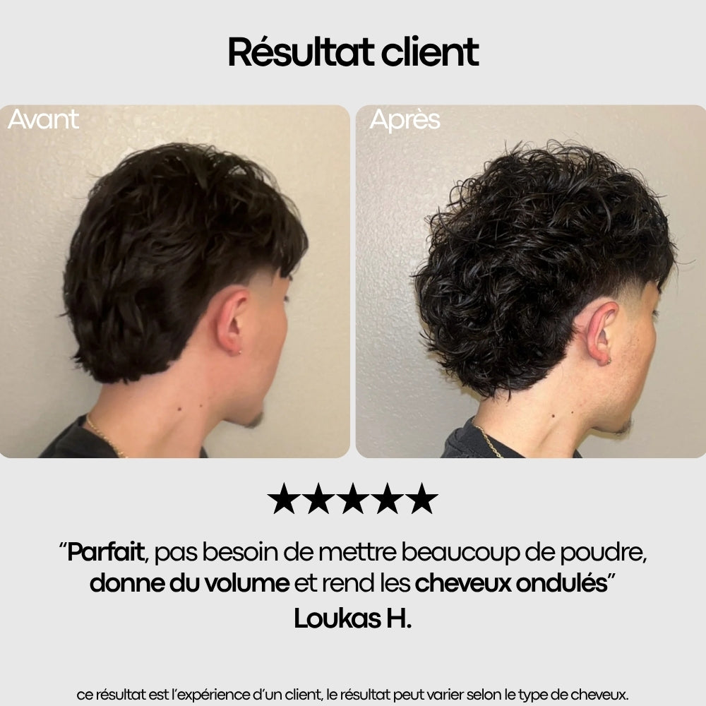 Résultat de la poudre coiffante BarbaryParis 